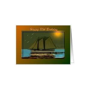  80th Birthday / age specific / Ship At Sea Card Toys 
