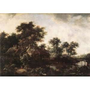  painting name The Watermill 1, By Hobbema Meyndert