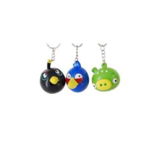 NEW ANGRY BIRDS 6 key rings cell phone strap lanyard KEYCHAINS 