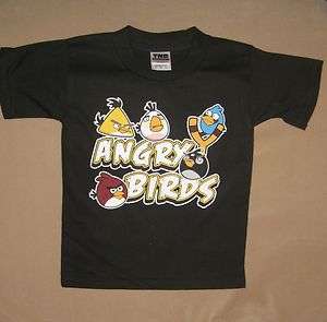 Black Angry Birds Slingshot Toddler Baby Unisex Child Kid Tee T Shirt 
