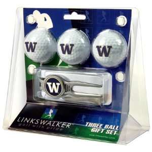  University of Washington Huskies 3 Golf Ball Gift Pack w 