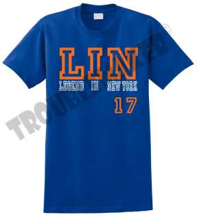 Legend In New York T Shirt Jeremy Lin New York Knicks NBA Basketball 