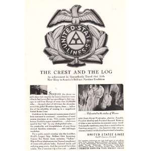   United States Lines The Crest and the Log. United States Lines
