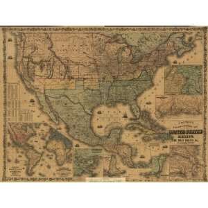 Civil War Map Coltons rail road and military map of the United States 
