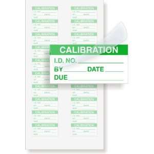  Calibration ID#/By/Date/Due   Green Self Laminating, 1 x 