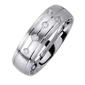  Platinum Unique Design Diamond Wedding Ring (0.15ct 