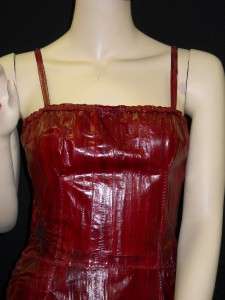 NWT FRANCISCO ROSAS Red Eel Skin Leather Dress 38 $3040  