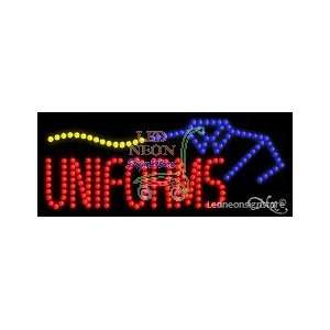 Uniforms LED Sign 11 inch tall x 27 inch wide x 3.5 inch deep outdoor 