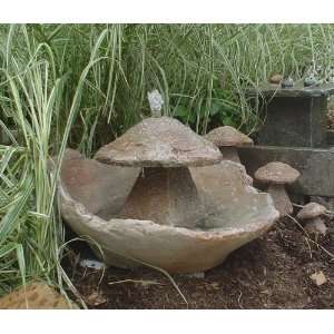  Garden Fountain, Cast Stone, Mushroom, Cascade, Concrete 