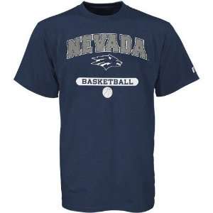 NCAA Russell Nevada Wolfpack Navy Blue Basketball T shirt  