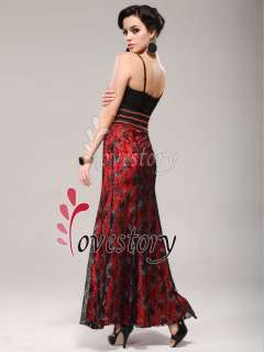Close fitting Lace Layer Hot Sale Reds Black Bridesmaid Dress 09288 