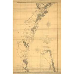  1861 Map Atlantic Coast Ga