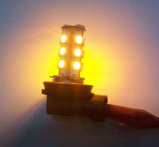 H8 H11 18 SMD 5050 12V LED Amber Yellow Light Bulb  