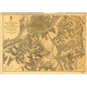  Civil War Map Map showing the military defences of Cincinnati 