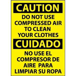 Caution, Do Not Use Compressed Air To Clean Your Clothes, (Bilingual 