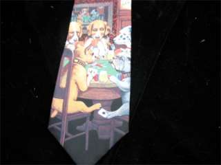 Ralph Marlin Dogs Playing Poker 1994 Neck Tie  