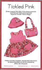   HAT AND BAG PATTERN TICKLED PINK BY ANNIE UNREIN USES TEXTURE MAGIC