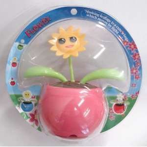   Sunflower Pink Vase Solar Powered Bobble Head Plant 