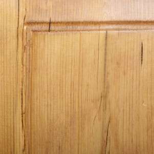 Antique Single Door Pine Danish Armoire with Scalloped Edging On 