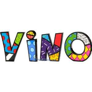   VINO Word Art for Table Top or Wall by Romero Britto