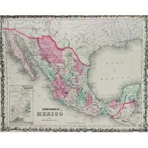  Johnson Map of Mexico (1863)