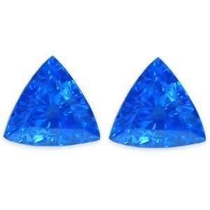  1.58 Carat Loose Blue Sapphires Trillion Cut Pair Gemstone 