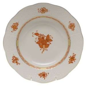 Herend Chinese Bouquet Rust Rim Soup Plate 505AOG  