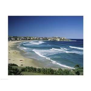 angle view of a beach, Bondi Beach, Sydney, New South Wales, Australia 