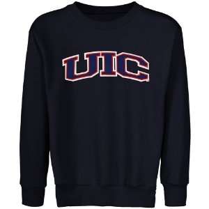 UIC Flames Youth Arch Applique Crew Neck Fleece Sweatshirt 