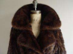 CHIC FITTED MAHOGANY MINK PAW COAT SIZE 12  
