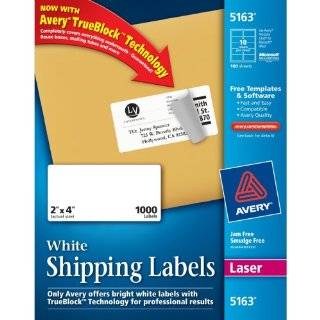 Avery Mailing Labels for Laser Printers, 2 x 4 Inches, 10 Up, White 