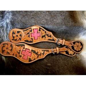  CARVED Leather Western SPUR STRAPS 