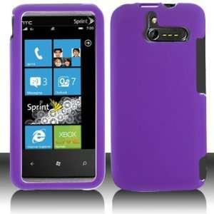  Purple Hard Plastic Rubberized Case Cover for HTC 7575 