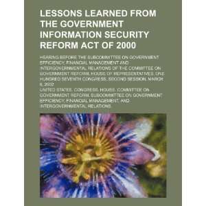  Lessons learned from the Government Information Security 