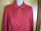 NEW NWT womens red APT 9 ruffle l/s shirt blouse size M