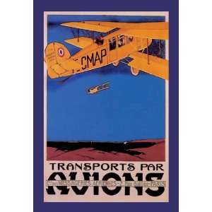  Transports par Avions 16X24 Canvas Giclee