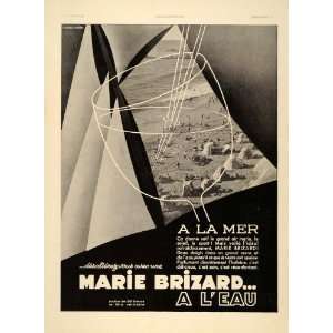   Brizard Liqueurs Wines Beach Mer   Original Print Ad