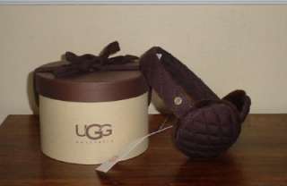 NEW UGG Australia 100% Authentic Diamond Quilted Chocolate Earmuffs 