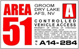 Area 51 Restricted Area Window Cling Decal Red  