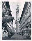 1953 florence italy tower of uffizi during flower show wire