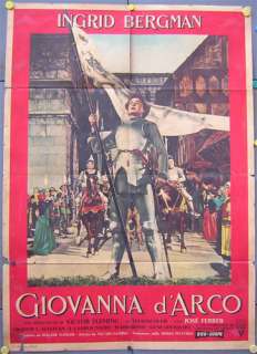 em24 JOAN OF ARC INGRID BERGMAN orig 2sh POSTER ITALY  