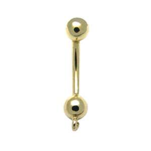  14k Yellow Gold 14g Navel Belly Button Charm Jump Ring 