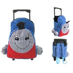   Kids 8068 Blue & Red Train Roller Backpack w/ Free Gift Toys & Games