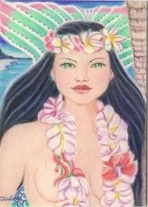 Aceo Magnetic Print Carol Frechette Fantasy Mermaid Art Hawaiian 