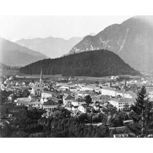  1800s photo Ischl graphic. Bad Ischl, with mountains in 