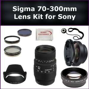 Sigma 70 300mm f/4 5.6 DG Macro Autofocus Lens Kit for Sony Alpha A450 