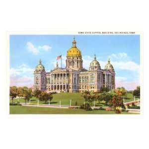  State Capitol, Des Moines, Iowa Premium Poster Print 