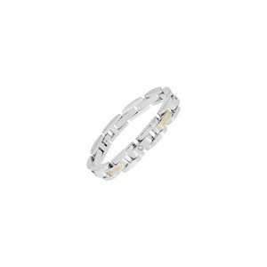 ZALES Diamond Screw Accent Link Bracelet in Stainless Steel and 14K 