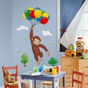 New Giant CURIOUS GEORGE WALL DECALS Kids Room Stickers Decorations 