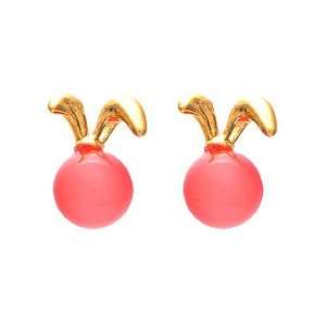  [Aznavour] Lovely & Cute Petit Bunny Earring / Pink 